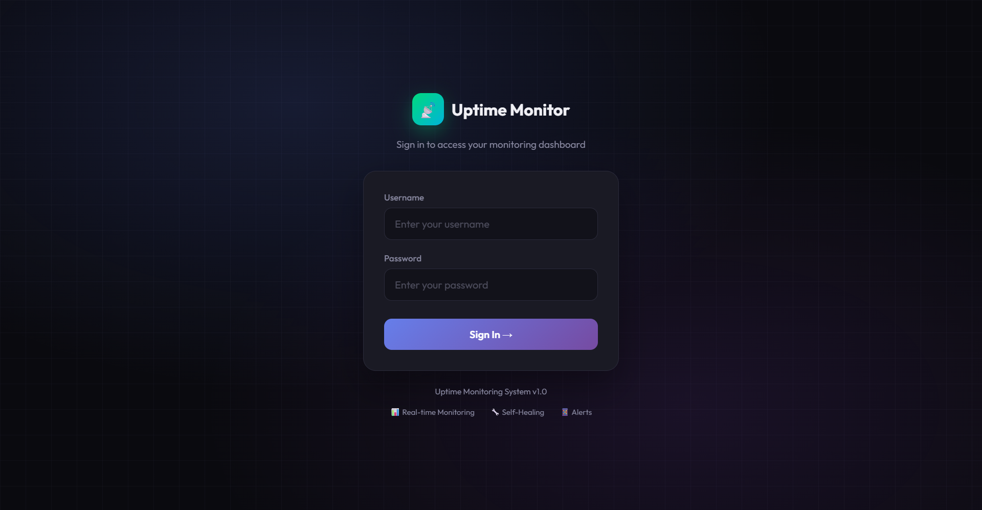 UpBot - Login Page